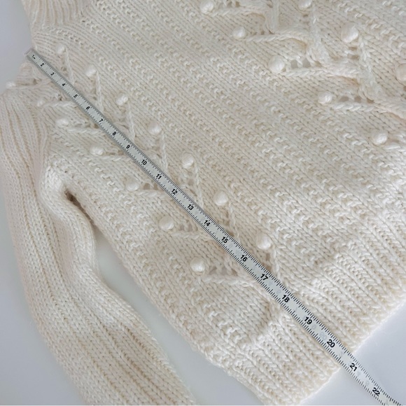 1970’s Chunky turtleneck Sweater Claudine Irish style pullover ivory fully lined - Picture 12 of 14